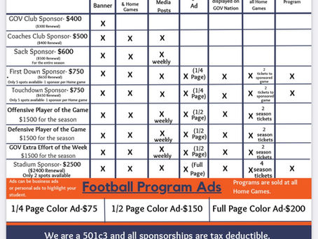 Booster Club Sponsorship Opportunities